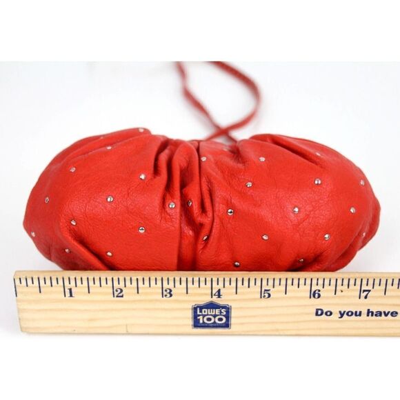 Latico SOFT RED GENUINE LEATHER STUDDED X-BODY SHOULDER BAG HANDBAG CLUTCH PURSE - Picture 14 of 16